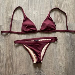 LA Hearts Burgundy Bikini